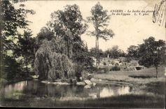 Angers CPA Garden of the Email and with the back botanical garden island of the swans Printed CHART of the 2 dimensions