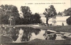 Angers CPA Botanical garden the lake and the large greenhouse
