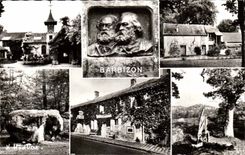 Barbizon MODERN CARD the vault and the Rousseau workshop Millet busts and Rousseau