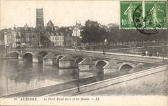Auxerre CPA the bridge Paul Bert and quays