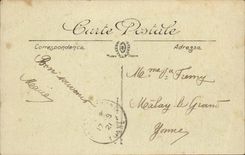 Auxerre CPA Statue of Paul Bert and the old man pon