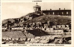 Summit of Puy de Dome CPA ruins of the Mercury temple and the observatory