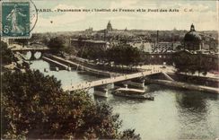 Panorama Paris-CPA auf dem Institut von Frankreich und der Brucke von Kunsten