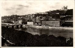Lyon CPA der Saone und der Hugel von Fourviere