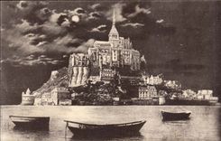 Mont Saint Michel the CPA Dimensions southern west with the moonlight