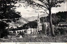 Lourdes CPA Seen on the basilica and the Pyrenees