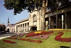 Aix les Bains MODERN CARD Hydropathic establishment and floor flowered bell-tower of the church Our Lady