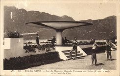 Aix Les Bains - Lake of Le Bourget - Large Terrace of the Baths and the Tooth of the Cat - CPA