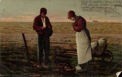 Paysannes - Priere - Sabots - CPA 