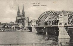 Koeln - Coeln - Cologne - Germany - Germany - Rheinpartie und Dombruecke - CPA