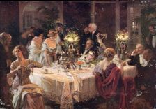 Wohnzimmer Jules-gruner Geldstrafe 1913 des Enden-Abendessens weg von Super - CPA