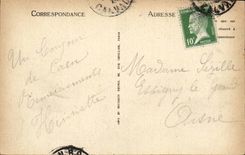 Caen - alte Etienne Abtei Kirche-Str-mit Mannern CPA