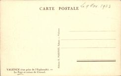 Valence - seen from of the Esplanade - the Bridge and Ruins of Crussol - CPA