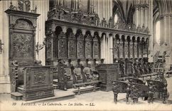 Bayeux - the Cathedral Stalls CPA