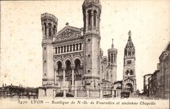 Lyon - Basilique de Notre Dame de Fourviere et ancienne Chapelle CPA 