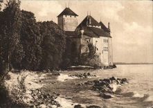 Castle of Chilion - Switzerland - Stormy weather - CPA