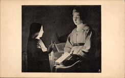 Georges de la Tour The Frick Collection New York The Education of the virgin- CPA 