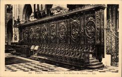 Paris - 4 - Notre Dame Les Stales du Choeur - CPA 