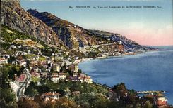 Menton - Sight on Garavan and the Border Italian - CPA