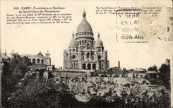 Paris 18 - Funiculaire et Basiique du Sacre Coeur de Montmatre - CPA 