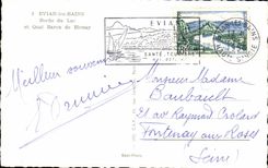 Evian Les Bains - Edges of the lake and Quay Baron de Blonay CPA