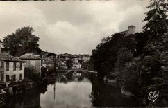 Lourdes - Gave de Lourdes and Castle Fort CPA