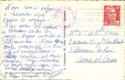 Lourdes - Gave de Lourdes and Castle Fort CPA