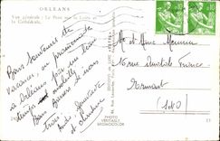 Orleans - View the Bridge on the Loire and Cathedral CPA