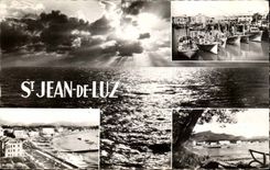 St Jean de Luz - Le Port la Plage La Rhune Souvenir- CPA 
