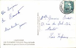 Clermont-ferrand setzt jaude Denkmal des Generals Desoix und Cathedrale - CPA