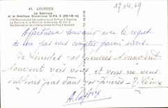 Lourdes - die Basilika und Basiique Untertageschwarzweiss-die Str X - CPA