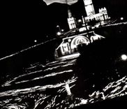 Lourdes - the Basilica iluminee during the procession with torches CPA