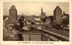 Strassburg - Strasbourg - Old women Tours with Bridge Covered CPA