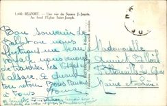 Belfort - a Sight Of the Public garden L Laures At the Bottom the Church Saint Joseph - CPA