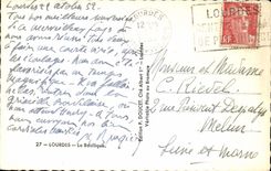 Lourdes - the Basilica - sheep - sheep - CPA