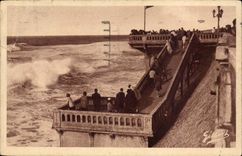 Soulac on Sea - In front of the Pontoon Heavy sea - CPA
