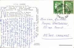 Lourdes - the Basilica Sousterraine Black and white St X Long 200 m larg 50 - CPA