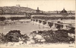 Lyon - Bridge of Guilotiere and Hotel God - CPA