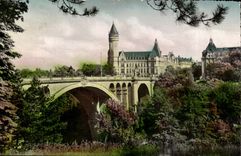 Luxembourg - Aldolpha Bridge and Caisse of Europe - CPA