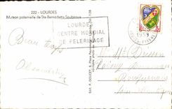 Lourdes MODERN CARD paternal House of co Bernadette Soubirous