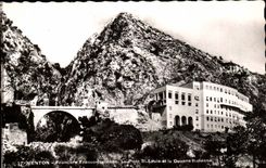 Menton CPA free Italian Border the bridge St Louis and Italian customs