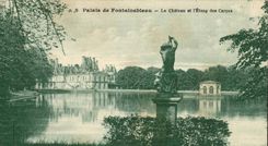 palate of Fontainebleau CPA the chaetau and the pond of carps