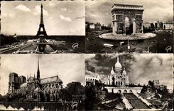 Paris CPA Tour Eiffel Notre Dame Montmartre