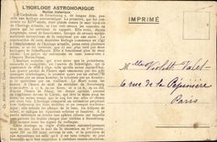 CHART HAS SYSTEM CPA astronomical Strasbourh Horloge RaRe