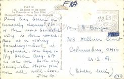 Paris CPM La Seine et les ponts La concorde et la Tour Eiffel Champs Elysees 