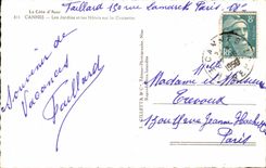 Cannes CPA gardens and hotels of the small cross