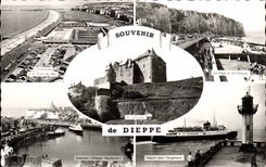 dieppe MODERNE KARTE Andenken-Abfahrt fur England