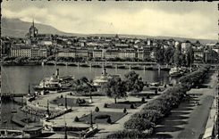 Switzerland CPA Geneva Quay of Mont Blanc