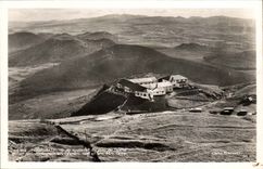 Hotel of Dome CPA top of Puy de Dome and panorama on the Domes Mount Gilds