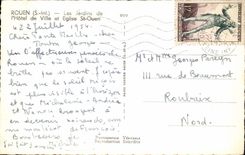 Rouen CPA gardens of the town hall and the church St Ouen